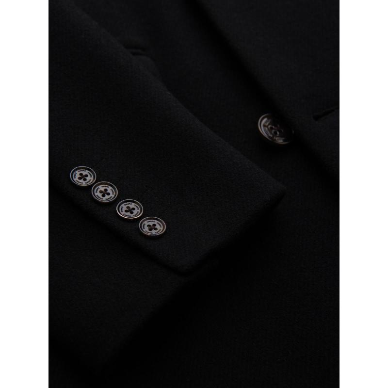 Férfi gyapjú kabát két soros gombos záródással – fekete V2 OM-COWC-0133