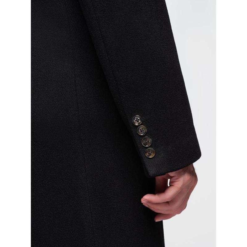 Férfi gyapjú kabát két soros gombos záródással – fekete V2 OM-COWC-0133
