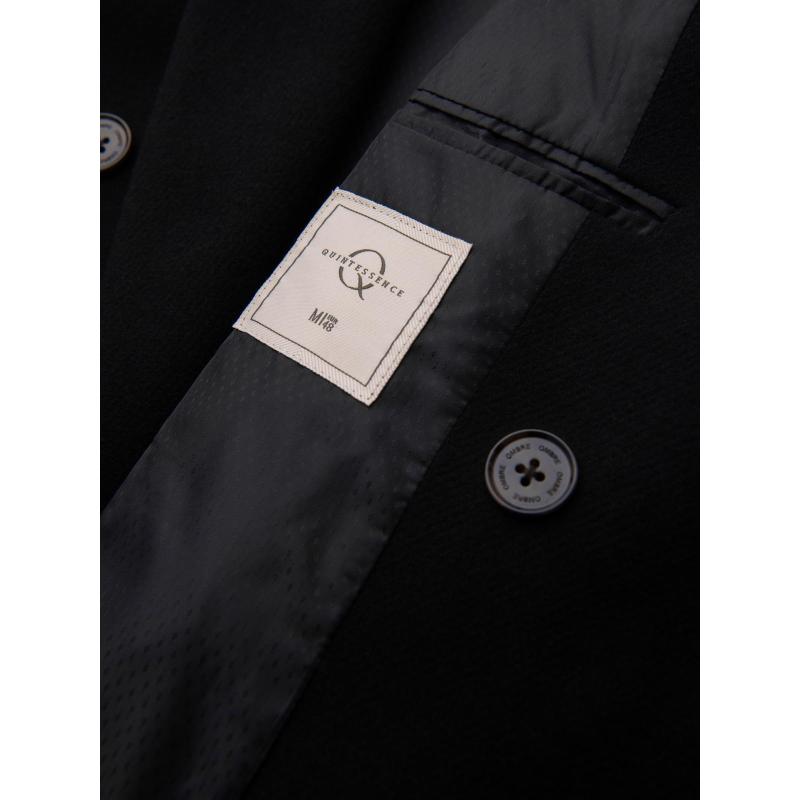 Férfi gyapjú kabát két soros gombos záródással – fekete V2 OM-COWC-0133