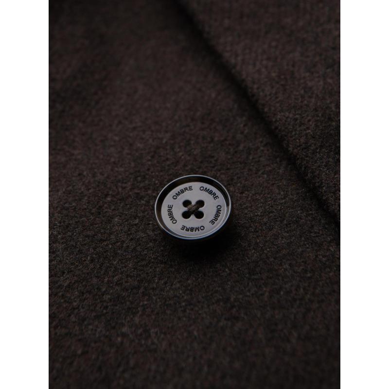 Férfi két soros gyapjú kabát – sötétbarna V3 OM-COWC-0133