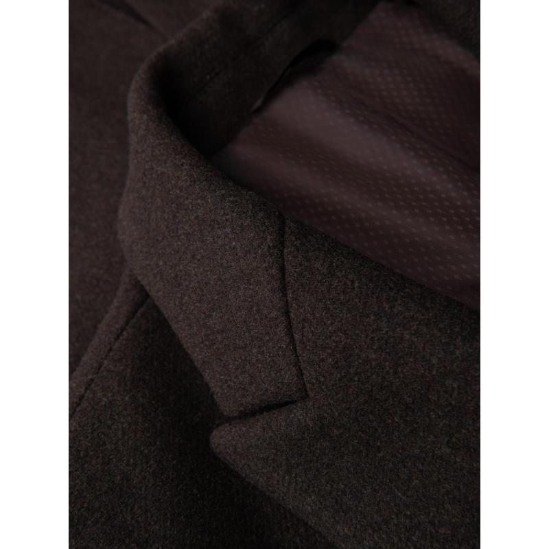 Férfi két soros gyapjú kabát – sötétbarna V3 OM-COWC-0133