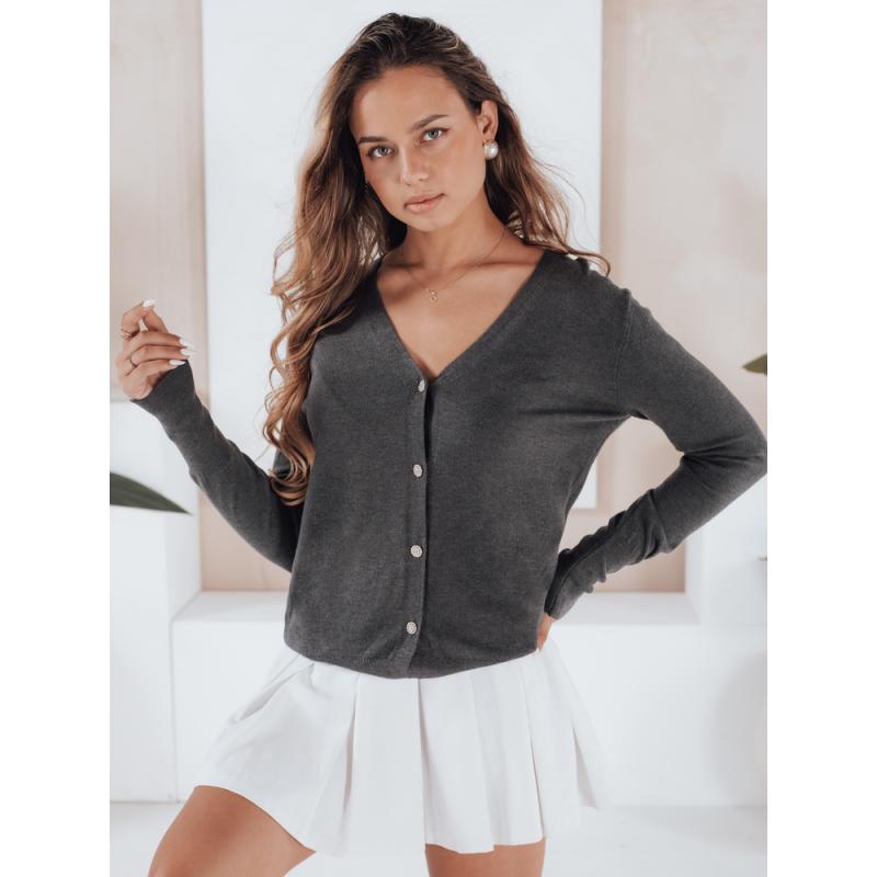 Dámska vesta CHICGLOW, farba tmavo šedá