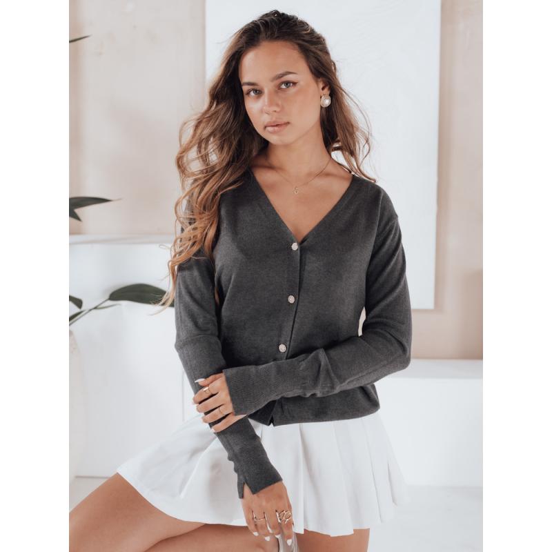 Dámska vesta CHICGLOW, farba tmavo šedá