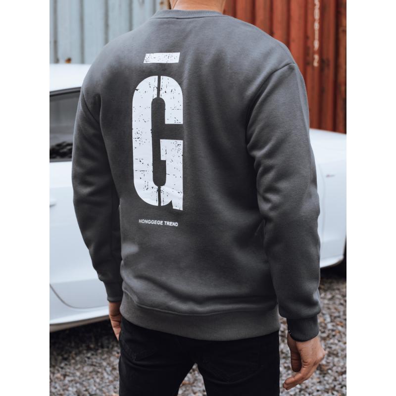 Pánska mikina s potlačou, grafitová