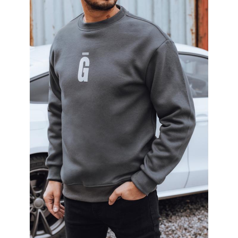 Pánska mikina s potlačou, grafitová