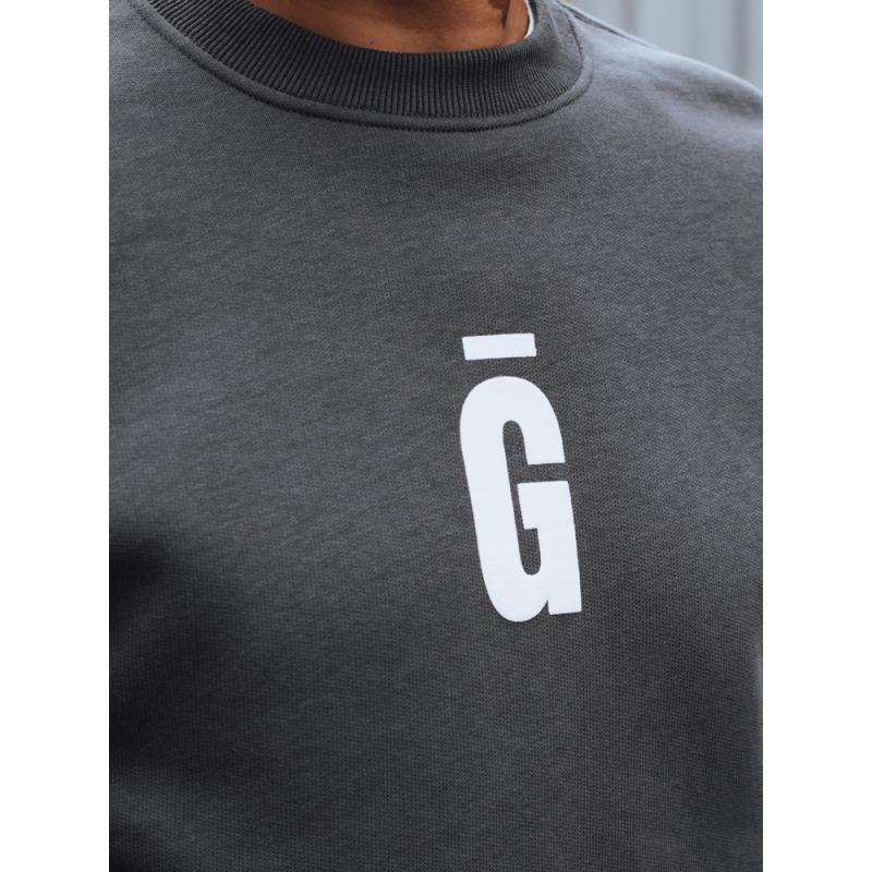 Pánska mikina s potlačou, grafitová