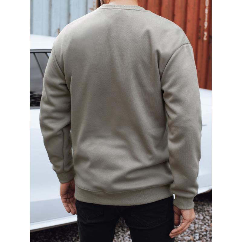 Férfi pulóver nyomtatással, khaki