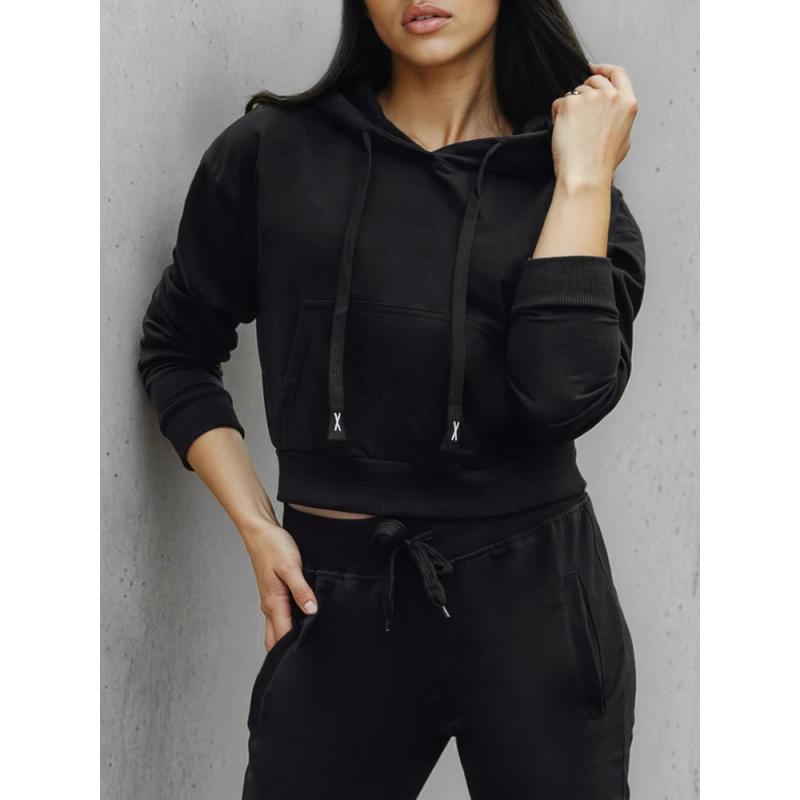 Dámska mikina s kapucňou, čierna