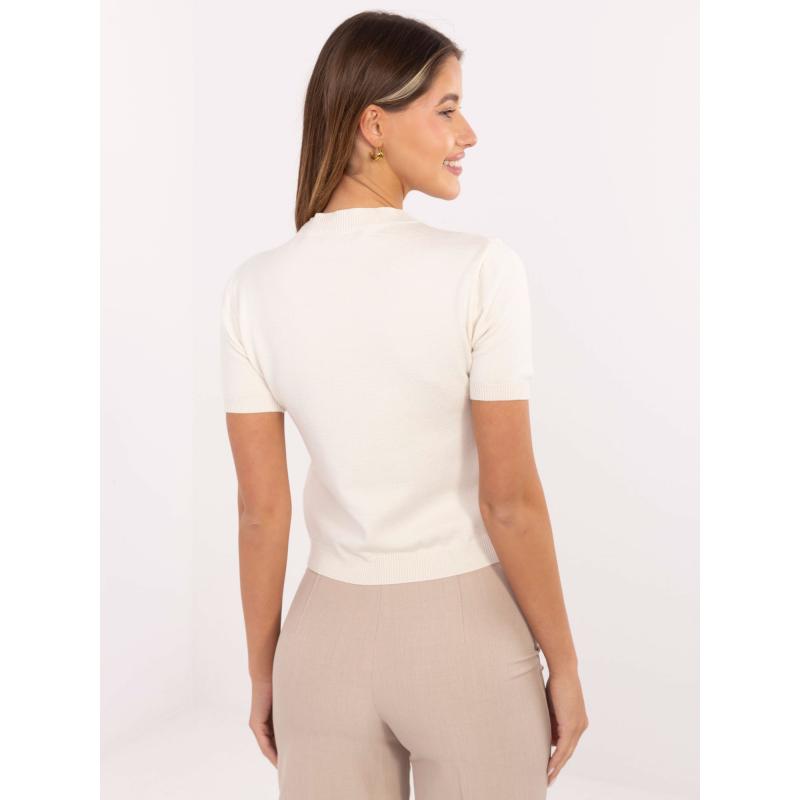 Világos bézs női pulóver szívvel