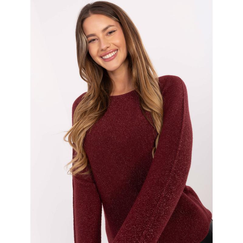 Bordó brokát női pulóver RUE PARIS