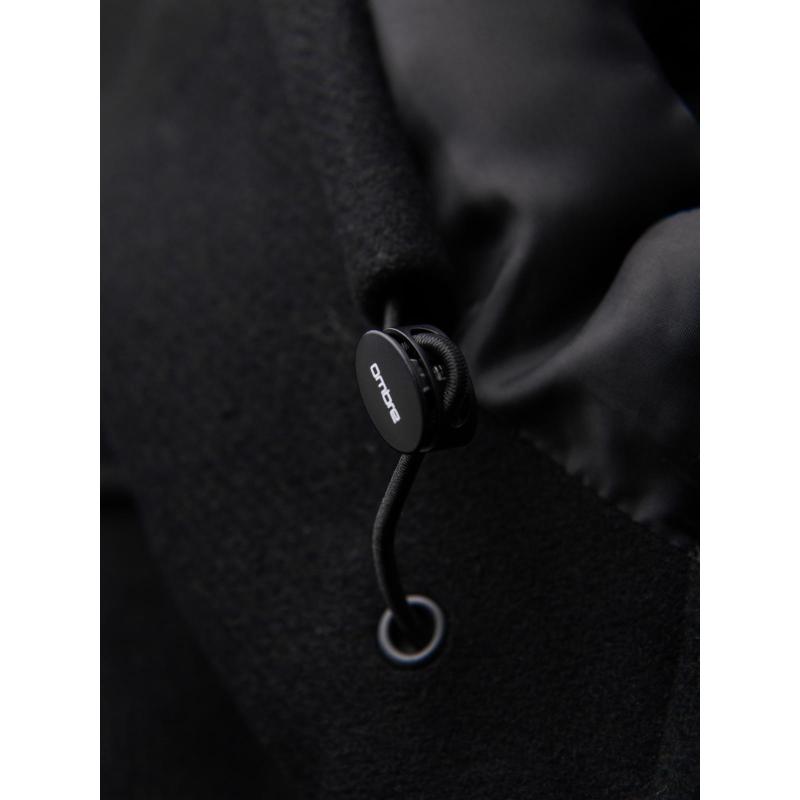 Pánsky parka kabát s vlnou a kapucňou – čierny V1 OM-COWC-0132