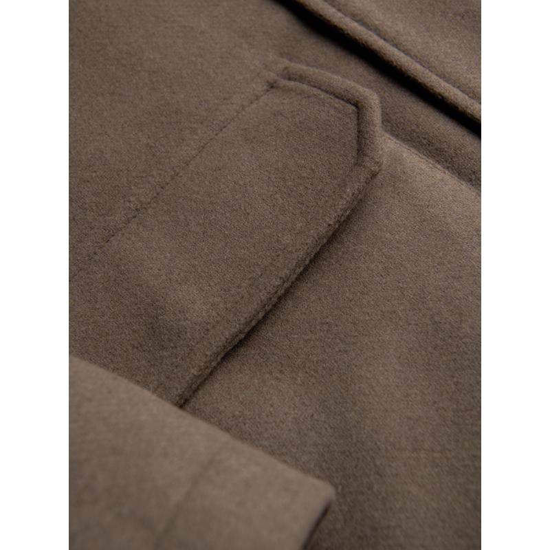 Pánsky parka kabát s vlnou a kapucňou – khaki V2 OM-COWC-0132