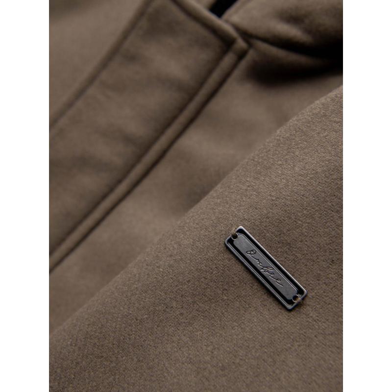 Pánsky parka kabát s vlnou a kapucňou – khaki V2 OM-COWC-0132