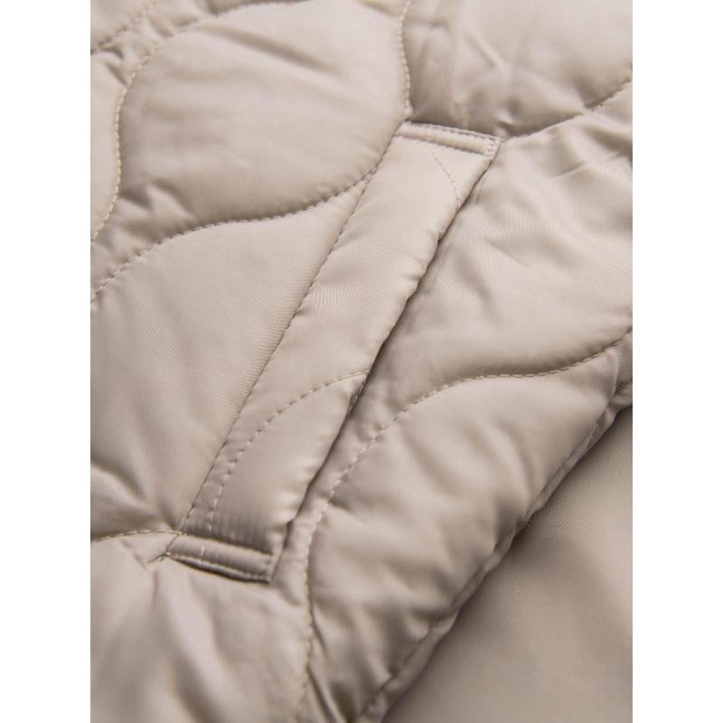 Pánský minimalistický kabát s odnímatelnou vestou – béžový V1 OM-COLC-0139