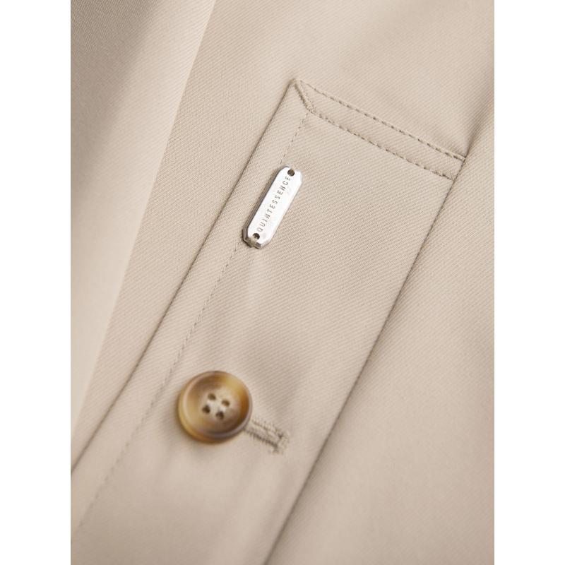 Pánský minimalistický kabát s odnímatelnou vestou – béžový V1 OM-COLC-0139