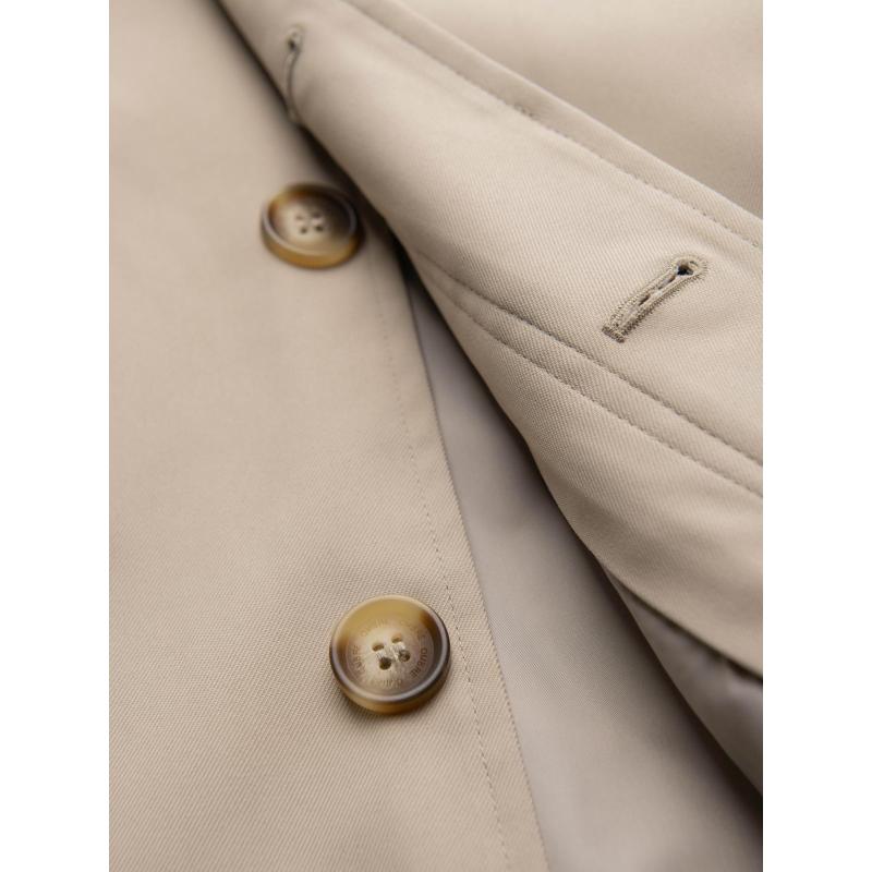 Pánský minimalistický kabát s odnímatelnou vestou – béžový V1 OM-COLC-0139
