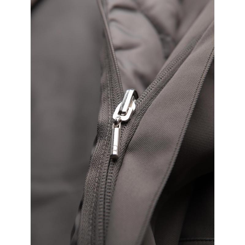 Pánský minimalistický kabát s odnímatelnou vestou – popelový V6 OM-COLC-0139