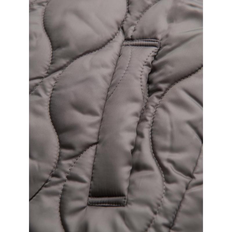 Pánský minimalistický kabát s odnímatelnou vestou – popelový V6 OM-COLC-0139