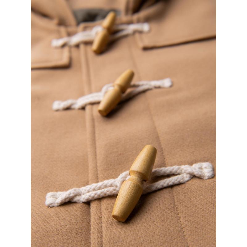 Férfi gyapjú kabát kapucnival – világosbarna V1 OM-COWC-0131