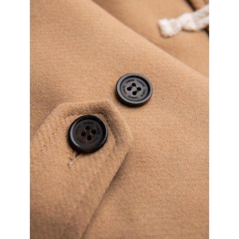 Férfi gyapjú kabát kapucnival – világosbarna V1 OM-COWC-0131