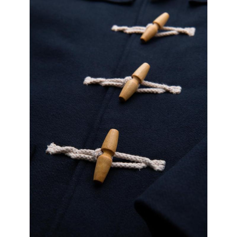 Férfi gyapjú kabát kapucnival – sötétkék V2 OM-COWC-0131