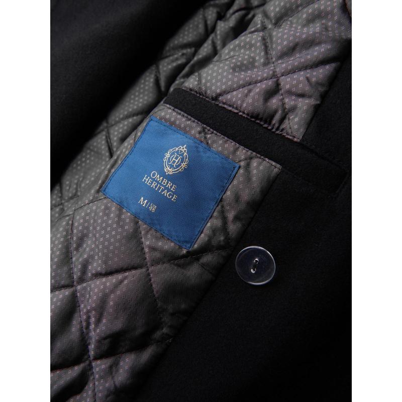 Elegáns katonai kabát férfiaknak gyapjúval – fekete V1 OM-COWC-0145