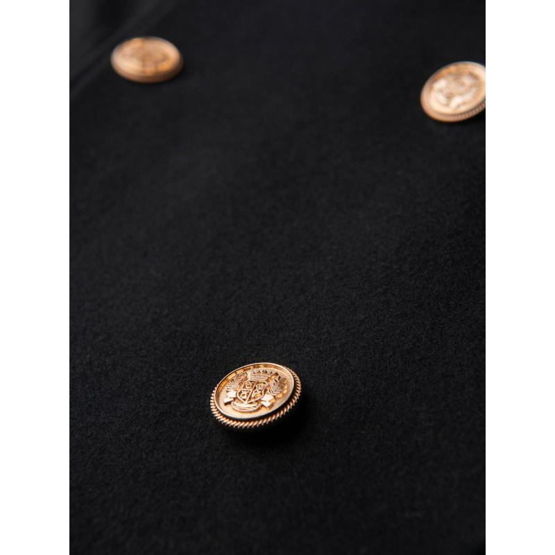 Elegáns katonai kabát férfiaknak gyapjúval – fekete V1 OM-COWC-0145