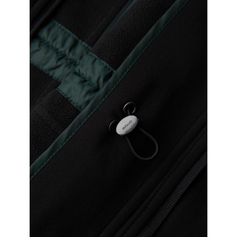 Pánska parka s fleecovou podšívkou a nastaviteľným pásom – čierna V2 OM-JAPJ-0314