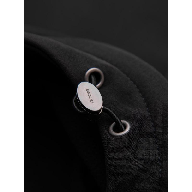 Pánska parka s fleecovou podšívkou a nastaviteľným pásom – čierna V2 OM-JAPJ-0314