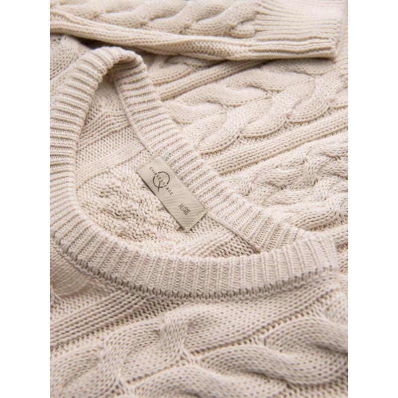 Elegáns férfi pulóver érdekes kötéssel – ecru V1 OM-SWSW-0173