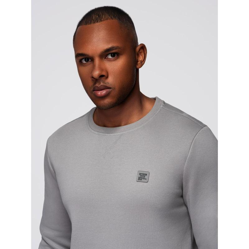 Klasická pánská mikina s kulatým výstřihem – šedá V4 OM-SSNZ-0243
