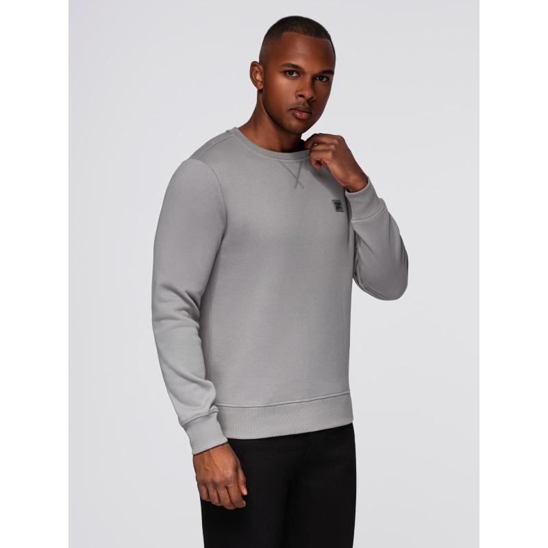 Klasická pánská mikina s kulatým výstřihem – šedá V4 OM-SSNZ-0243