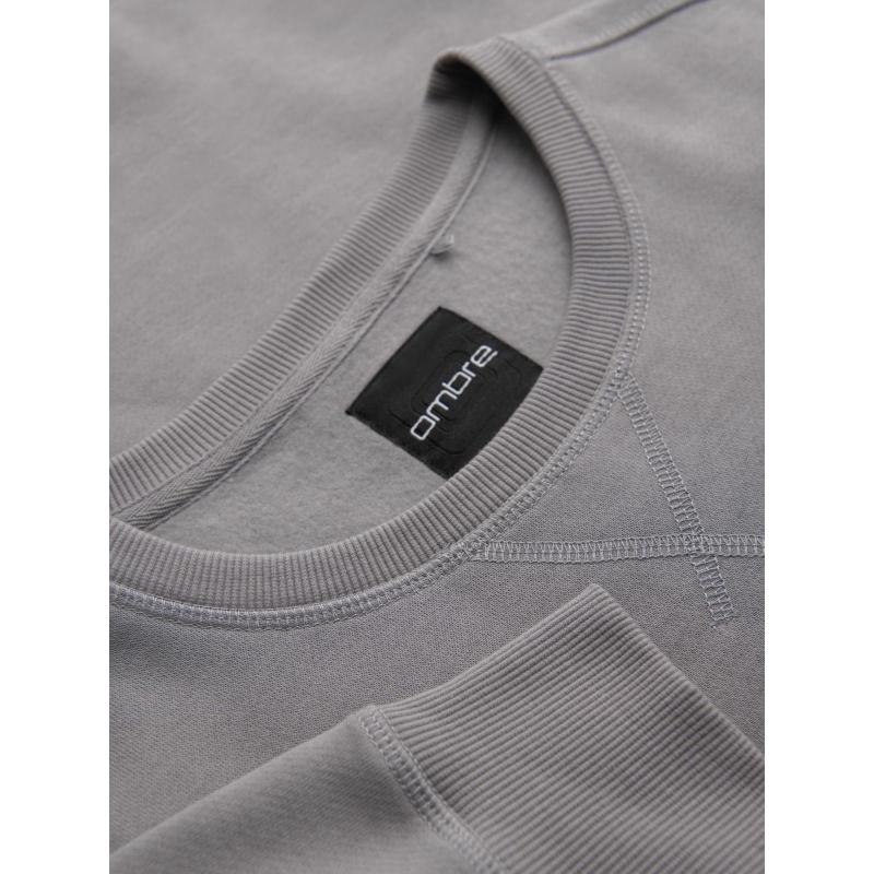 Klasická pánská mikina s kulatým výstřihem – šedá V4 OM-SSNZ-0243