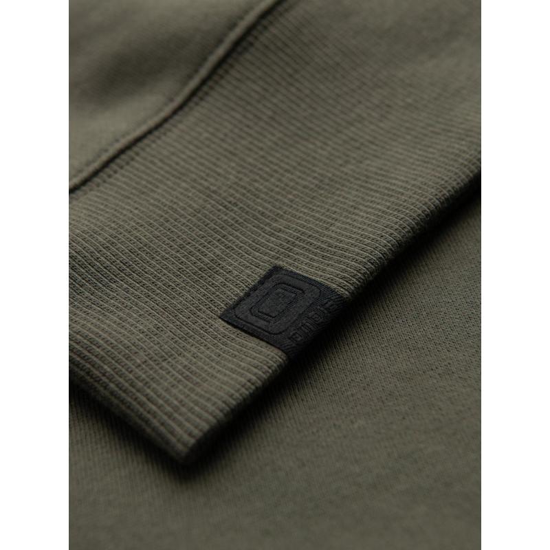 Pánská mikina s kontrastními pruhy a raglánovými rukávy – olivová V1 OM-SSNZ-0200