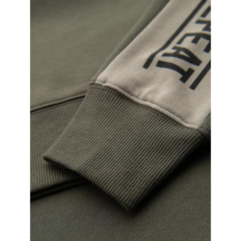 Pánská mikina s kontrastními pruhy a raglánovými rukávy – olivová V1 OM-SSNZ-0200