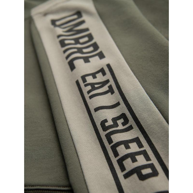 Pánská mikina s kontrastními pruhy a raglánovými rukávy – olivová V1 OM-SSNZ-0200