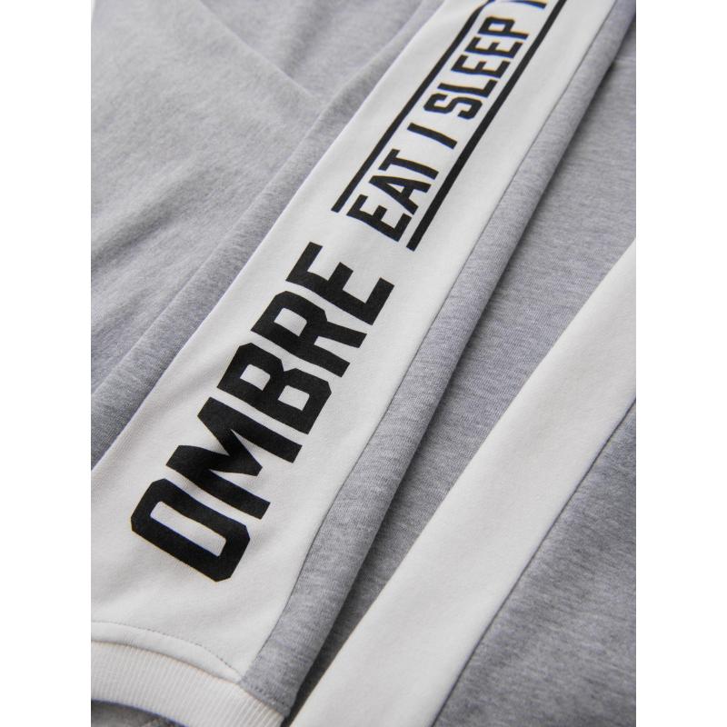 Pánská mikina s kontrastními pruhy a raglánovými rukávy – šedá melírovaná V2 OM-SSNZ-0200