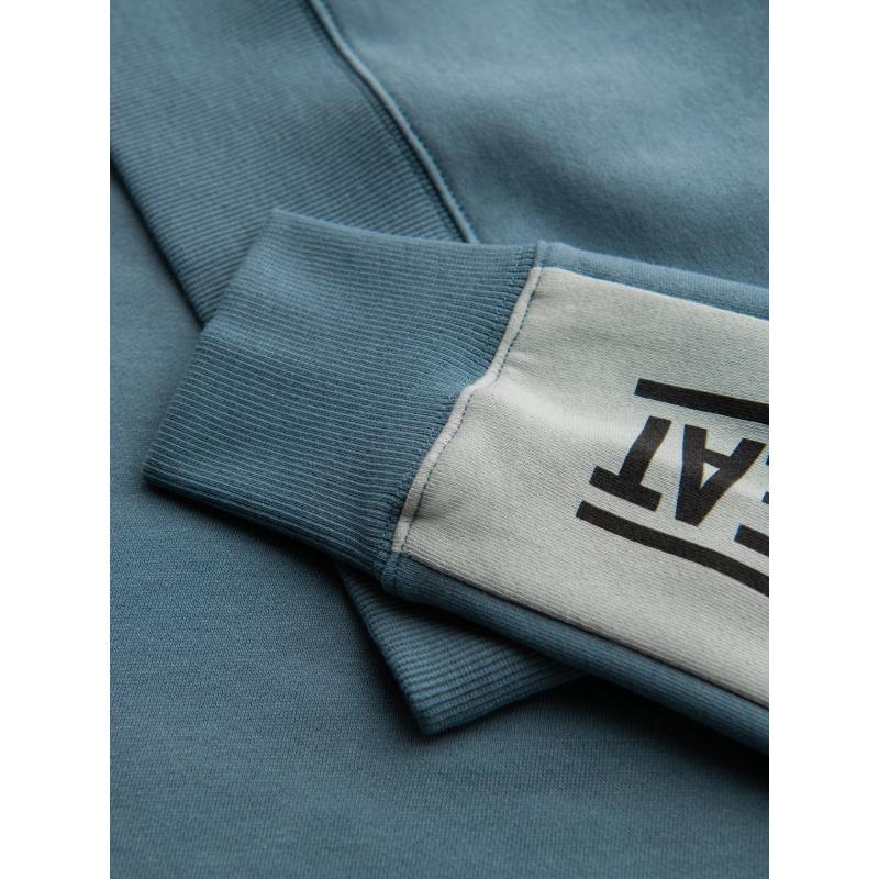 Pánska mikina s kontrastnými pruhmi a raglánovými rukávmi – bielená tyrkysová V4 OM-SSNZ-0200