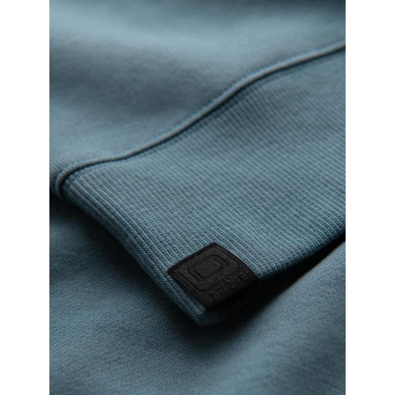 Pánska mikina s kontrastnými pruhmi a raglánovými rukávmi – bielená tyrkysová V4 OM-SSNZ-0200