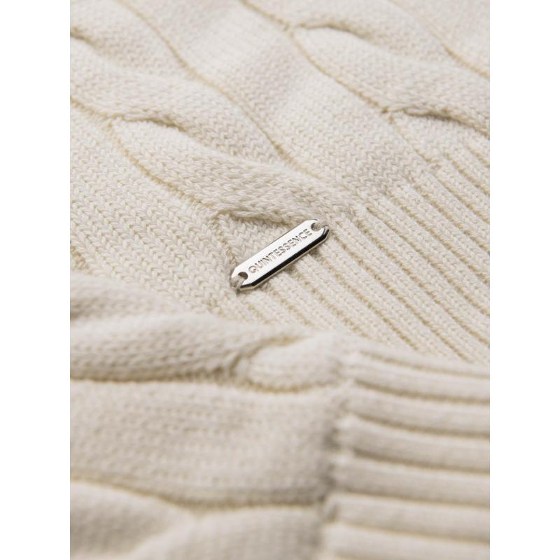 Pánsky kockovaný sveter s rolákom a zipsom – smotanová V1 OM-SWZS-0138