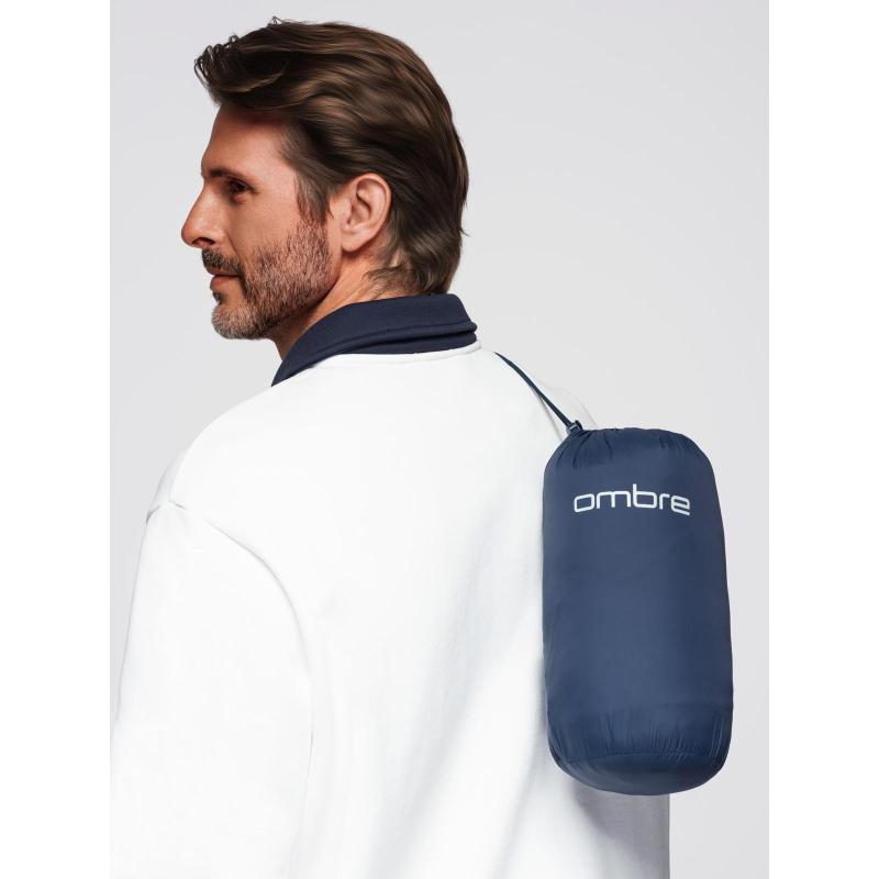 Klasszikus férfi steppelt kabát zseb opcióval – sötétkék V1 OM-JALP-0295