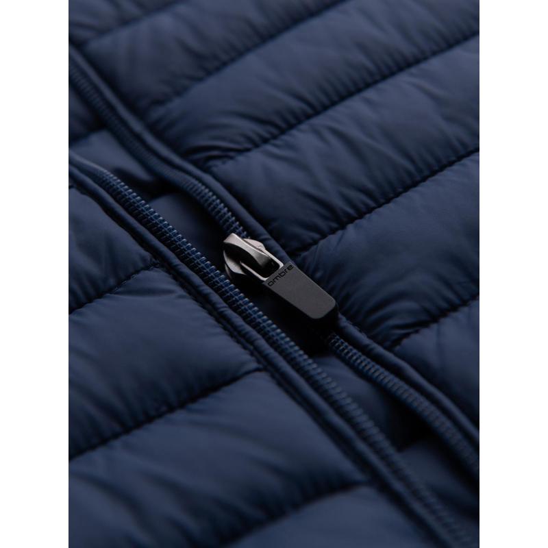 Klasszikus férfi steppelt kabát zseb opcióval – sötétkék V1 OM-JALP-0295