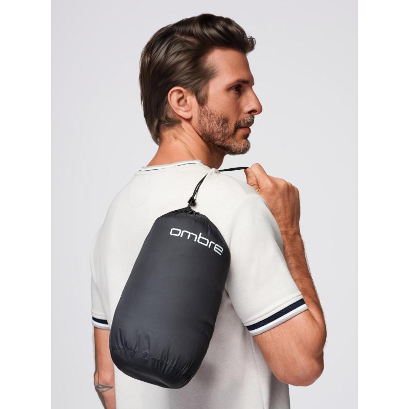 Klasická pánska prešívaná bunda s možnosťou vrecka – čierna V1 OM-JALP-0295