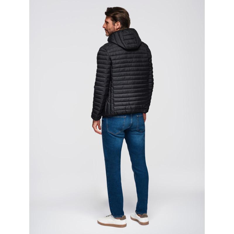 Klasická pánska prešívaná bunda s možnosťou vrecka – čierna V1 OM-JALP-0295