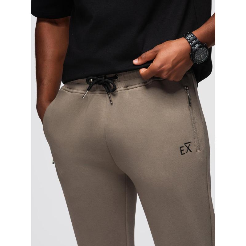 Férfi melegítőnadrág bordás szárral és gumibélyegzéssel – hamuszürke V3 OM-PASK-0223