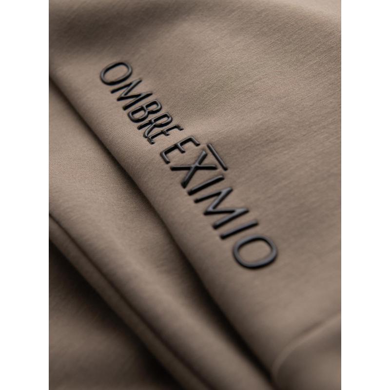 Férfi melegítőnadrág bordás szárral és gumibélyegzéssel – hamuszürke V3 OM-PASK-0223