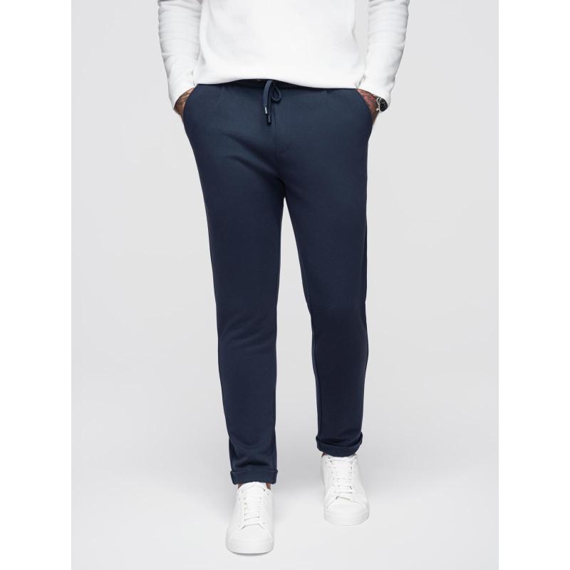 Pánské piké kalhoty s nastavitelným pasem – tmavě modré V1 OM-PACP-0283