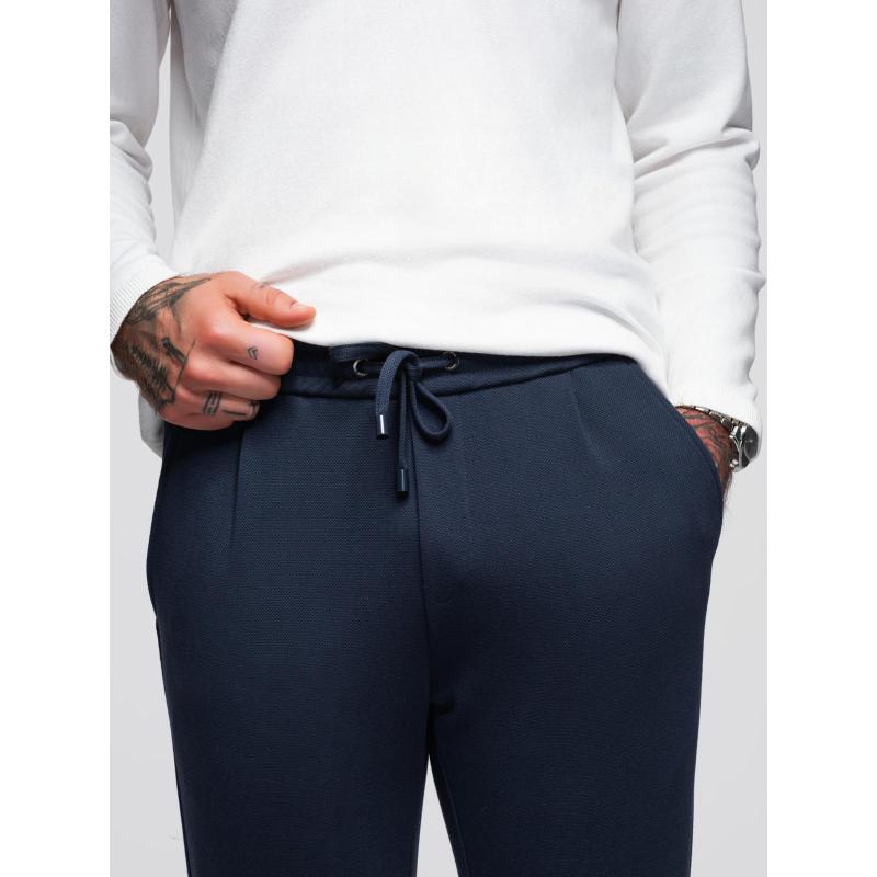 Pánské piké kalhoty s nastavitelným pasem – tmavě modré V1 OM-PACP-0283
