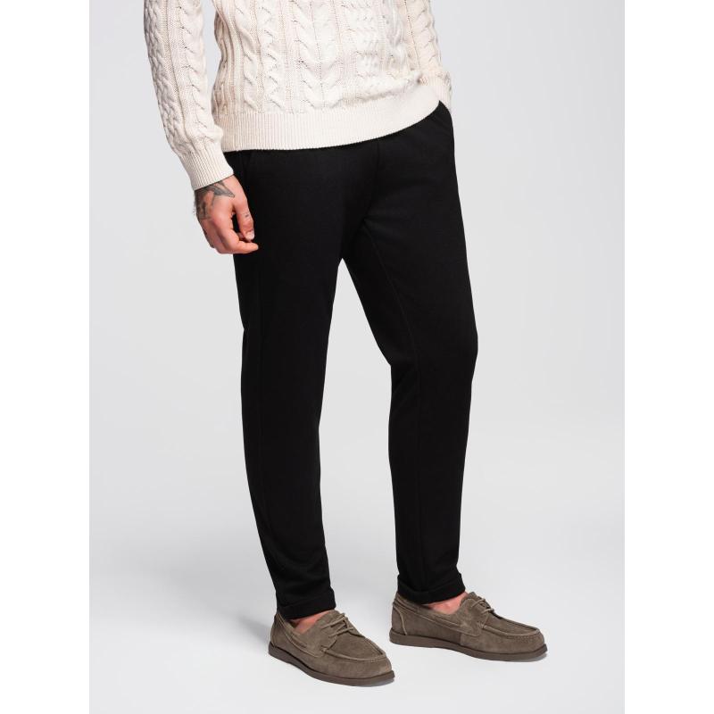 Pánské piké kalhoty s nastavitelným pasem – černé V2 OM-PACP-0283