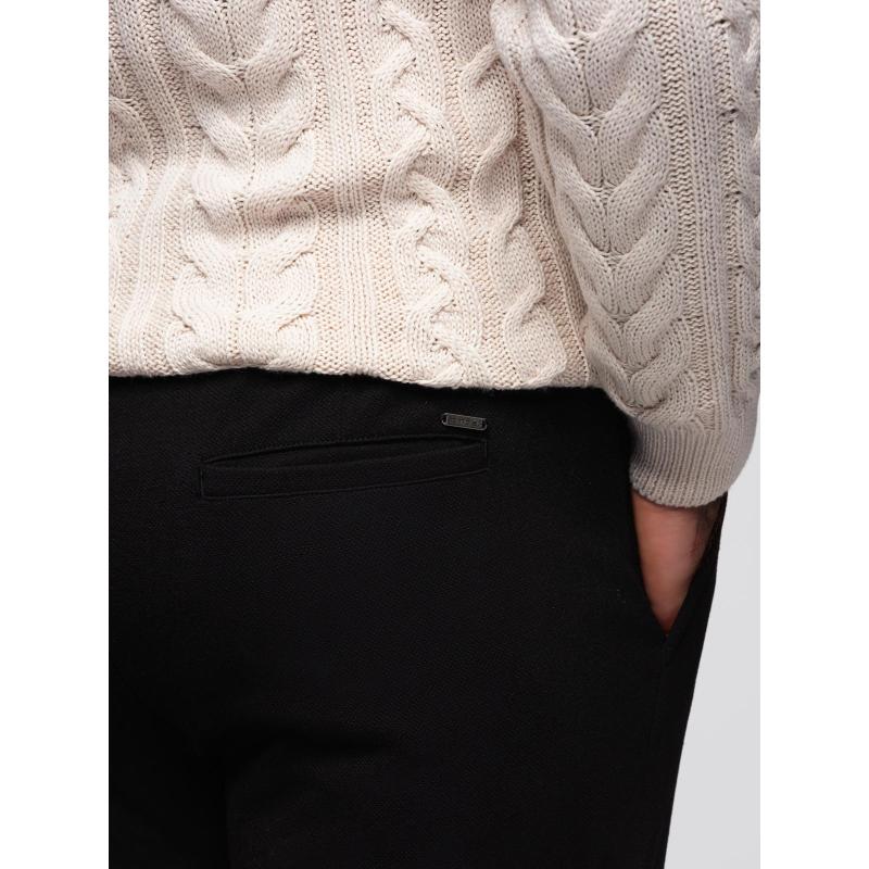 Pánské piké kalhoty s nastavitelným pasem – černé V2 OM-PACP-0283